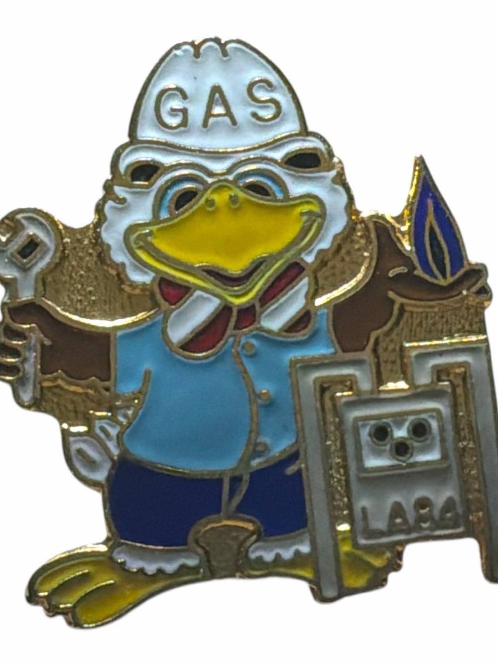 Vintage LA84 Olympics Sam the Eagle Gas Worker Enamel Trading Pin Olympic Mascot